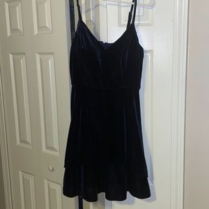 Navy Blue Velour Semi-Formal